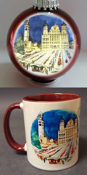 Hans Gfrörer - Augsburger Weihnachtskugeln und Tassen Motiv 2011